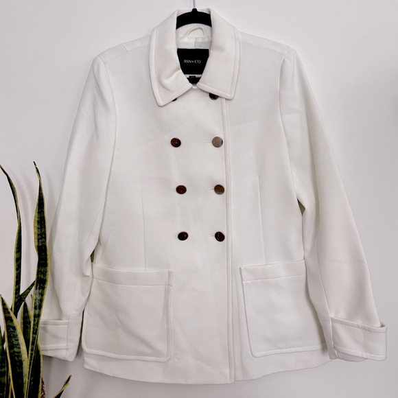 RW&CO Double Breasted Coat in Winter White - Picture 3 of 9